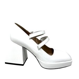 nodaleto bulla heels Babies white patent leather mary Jane size 40.5 10.5